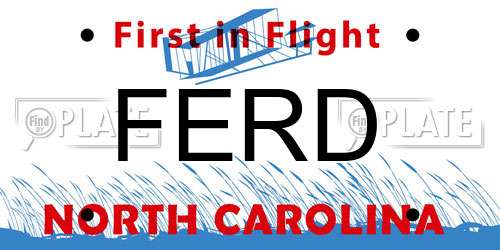 FERD North Carolina License Plate