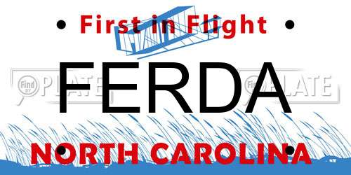 FERDA North Carolina License Plate