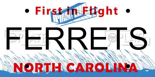 FERRETS North Carolina License Plate