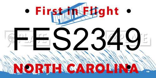 FES2349 North Carolina License Plate