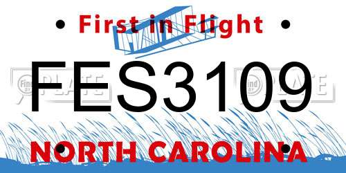 FES3109 North Carolina License Plate
