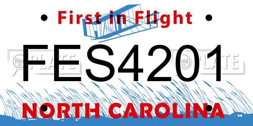 FES4201 North Carolina License Plate