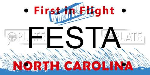 FESTA North Carolina License Plate