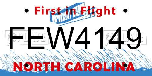 FEW4149 North Carolina License Plate