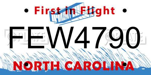 FEW4790 North Carolina License Plate