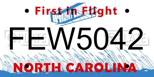 FEW5042 North Carolina License Plate