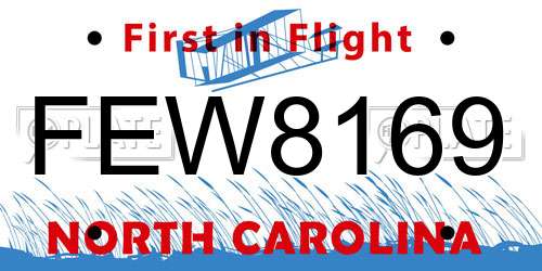 FEW8169 North Carolina License Plate