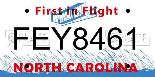 FEY8461 North Carolina License Plate