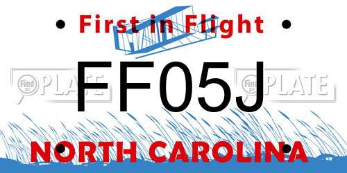FF05J North Carolina License Plate