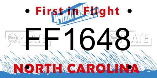 FF1648 North Carolina License Plate