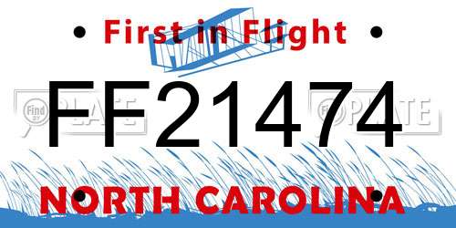 FF21474 North Carolina License Plate
