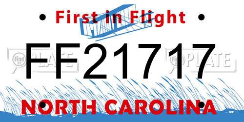 FF21717 North Carolina License Plate