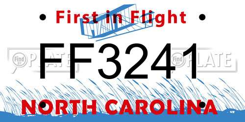 FF3241 North Carolina License Plate