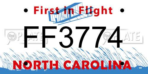 FF3774 North Carolina License Plate