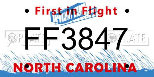 FF3847 North Carolina License Plate