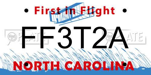 FF3T2A North Carolina License Plate