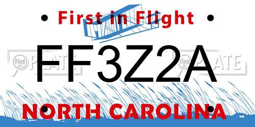 FF3Z2A North Carolina License Plate