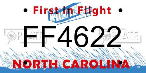 FF4622 North Carolina License Plate