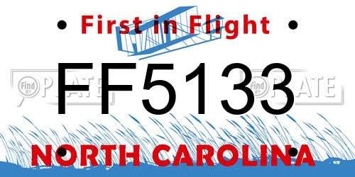 FF5133 North Carolina License Plate