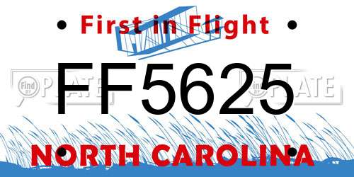 FF5625 North Carolina License Plate