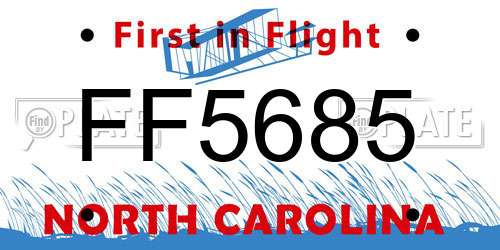 FF5685 North Carolina License Plate