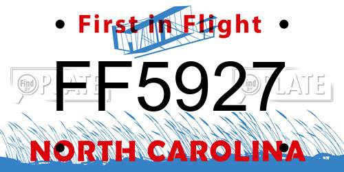 FF5927 North Carolina License Plate