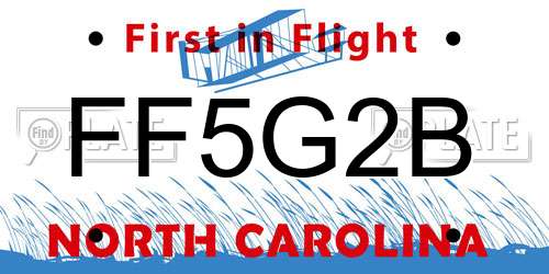 FF5G2B North Carolina License Plate