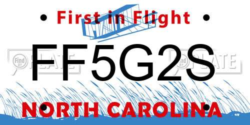 FF5G2S North Carolina License Plate