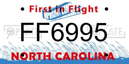 FF6995 North Carolina License Plate