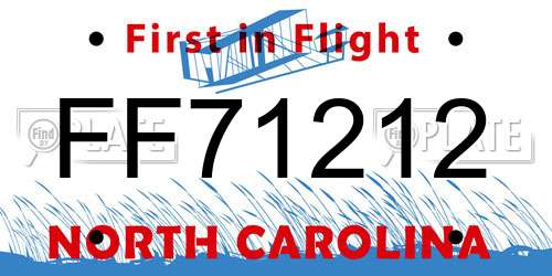 FF71212 North Carolina License Plate