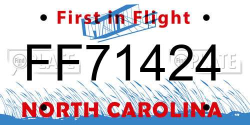 FF71424 North Carolina License Plate