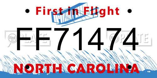 FF71474 North Carolina License Plate