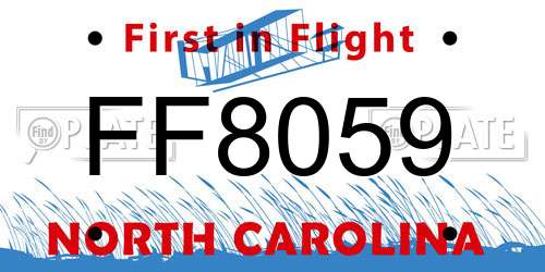 FF8059 North Carolina License Plate
