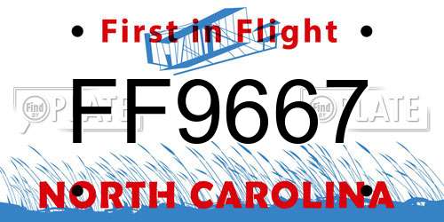 FF9667 North Carolina License Plate
