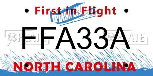 FFA33A North Carolina License Plate