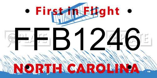 FFB1246 North Carolina License Plate