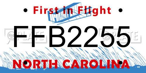 FFB2255 North Carolina License Plate