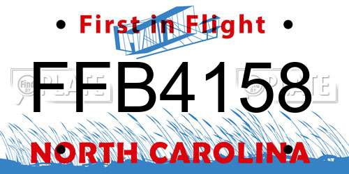 FFB4158 North Carolina License Plate