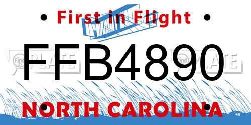 FFB4890 North Carolina License Plate