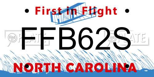 FFB62S North Carolina License Plate
