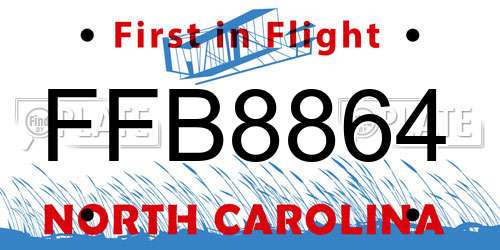 FFB8864 North Carolina License Plate