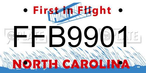 FFB9901 North Carolina License Plate