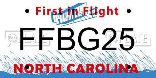 FFBG25 North Carolina License Plate
