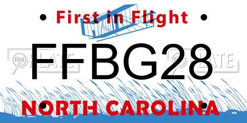FFBG28 North Carolina License Plate