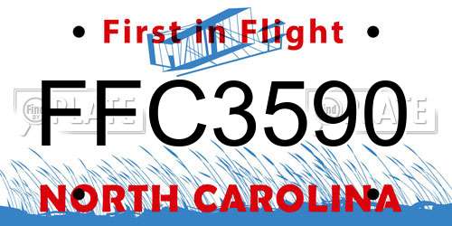 FFC3590 North Carolina License Plate