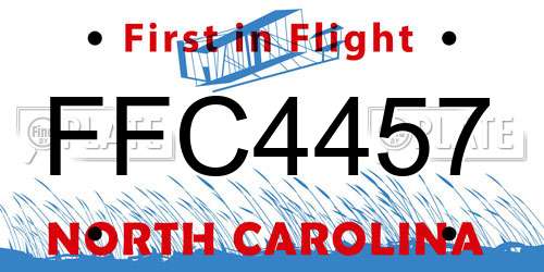 FFC4457 North Carolina License Plate