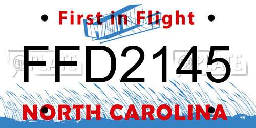 FFD2145 North Carolina License Plate