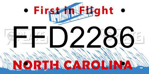 FFD2286 North Carolina License Plate