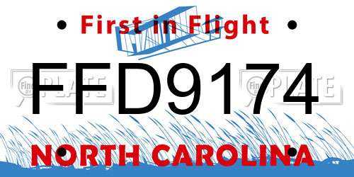FFD9174 North Carolina License Plate