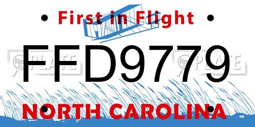 FFD9779 North Carolina License Plate